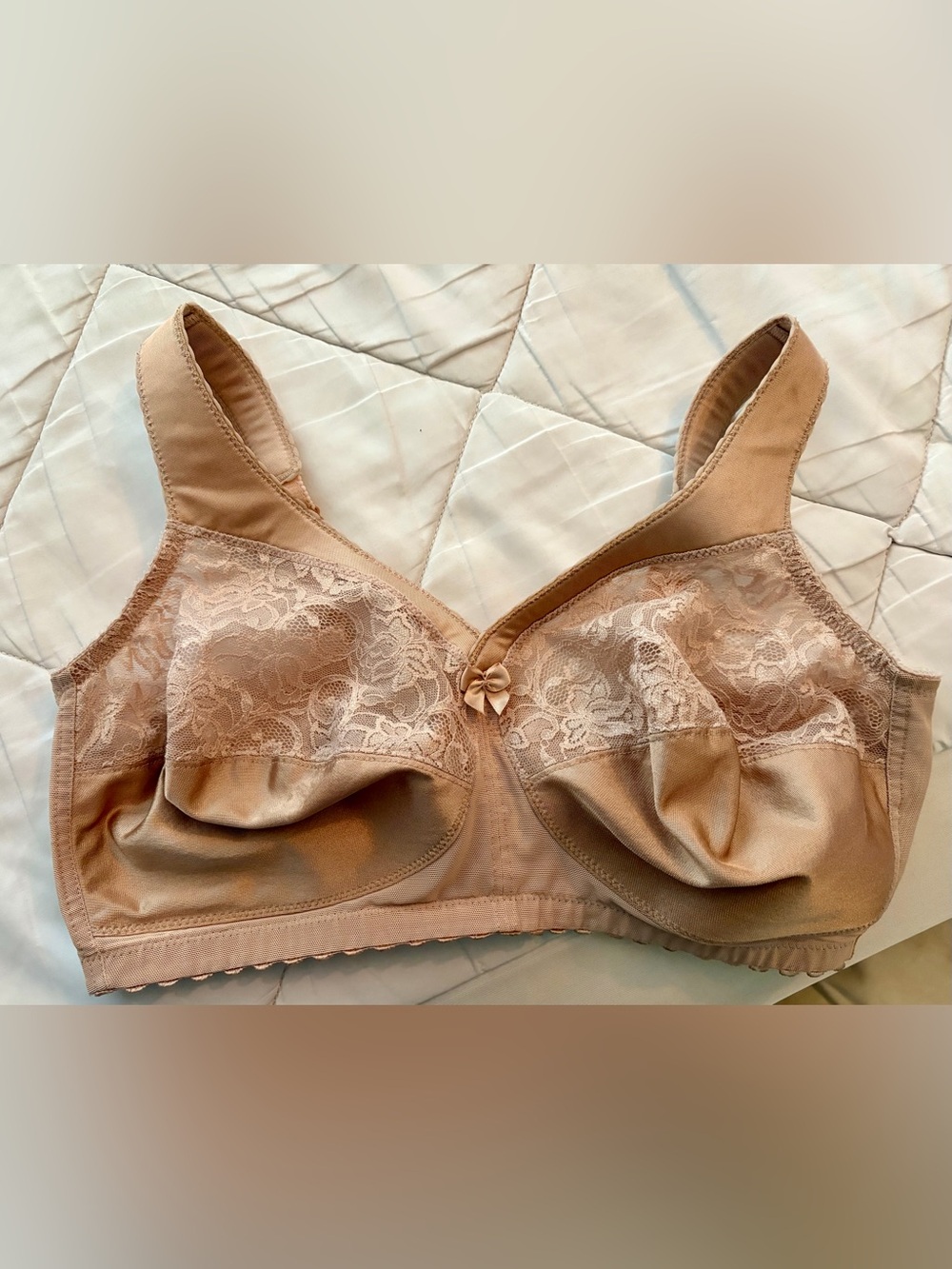 Glamorise Lace Full-Coverage Bra - Nude